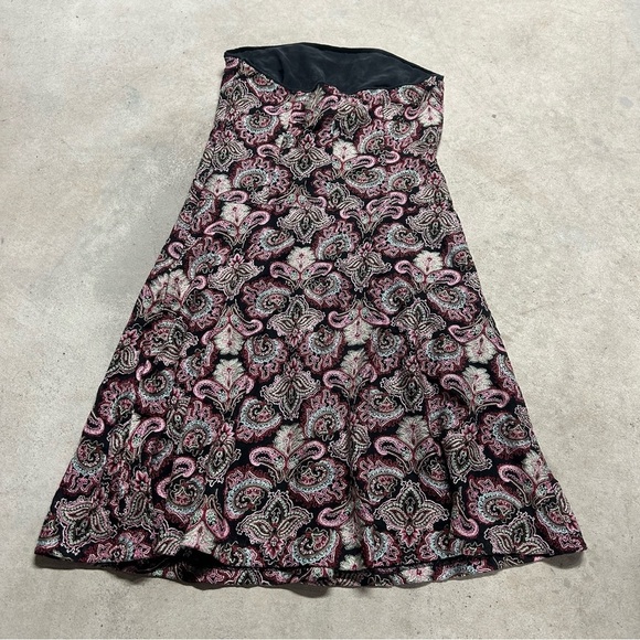 Tocca Embroidered Pink Paisley Strapless Silk Mini Dress Size 4 - Picture 5 of 9